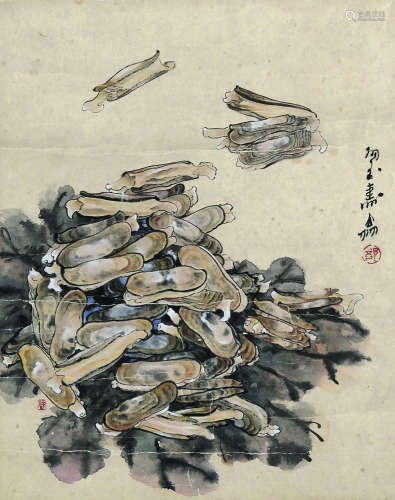 1911～2005 郑乃珖 蛏子 镜心 纸本设色