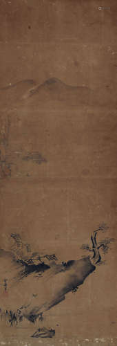 1846～1896后 雪舟 山水 立轴 纸本水墨