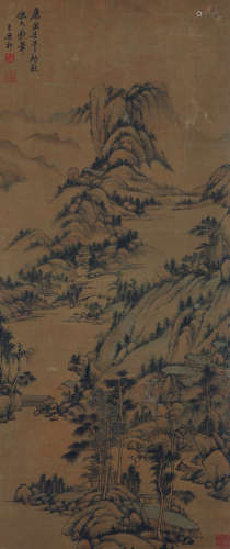 1642～1715 王原祁 山水 立轴 绢本设色