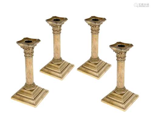 A set of Gorham sterling silver weighted candlesticks