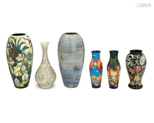 A group of Moorcroft pottery vases