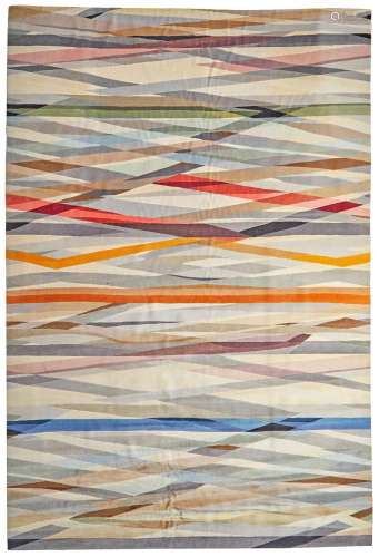 A contemporary geometric area rug