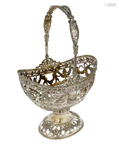 A German .800 silver reticulated basket