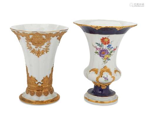 Two Meissen porcelain vases