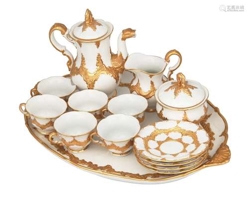 A Meissen gilt decorated porcelain coffee service