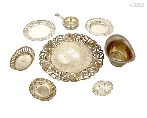 A group of sterling silver trays