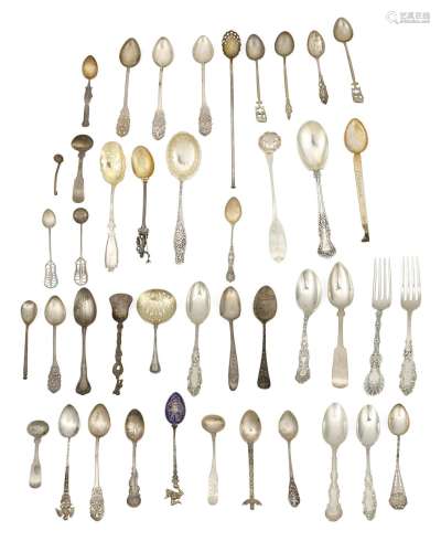 A group of sterling silver flatware