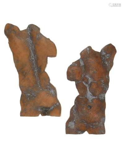 A pair of contemporary figural wall sculptures