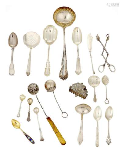 A group of sterling silver flatware and holloware