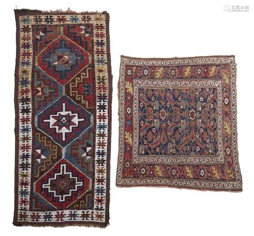 Two diminutive wool rugs