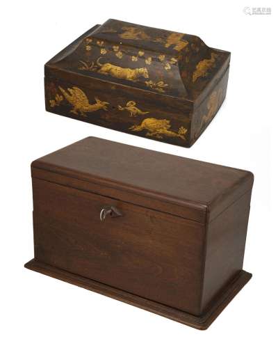Two wooden table boxes
