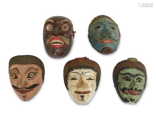 A group of Javanese masks