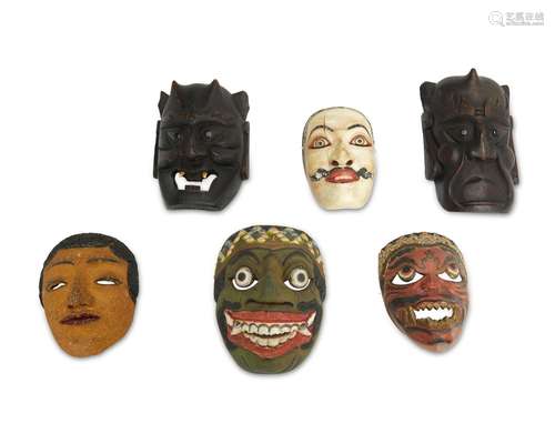 A group of Javanese masks