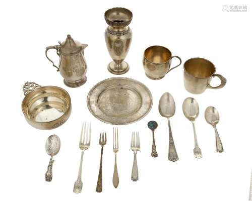 A group of American sterling silver holloware and flatware