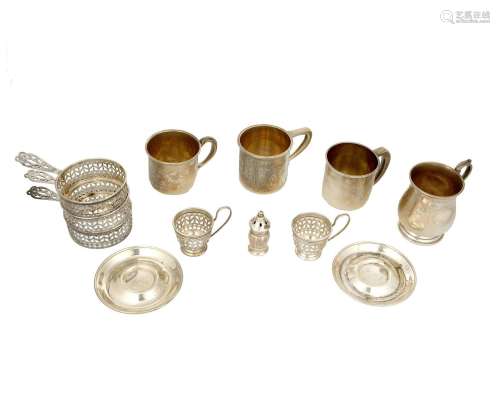 A group of sterling silver holloware