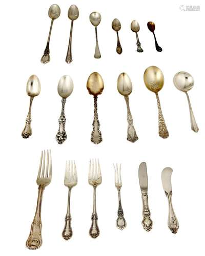 A group of sterling silver flatware