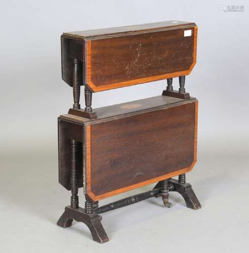 An Edwardian mahogany and satinwood inlaid two-tier Sutherla...