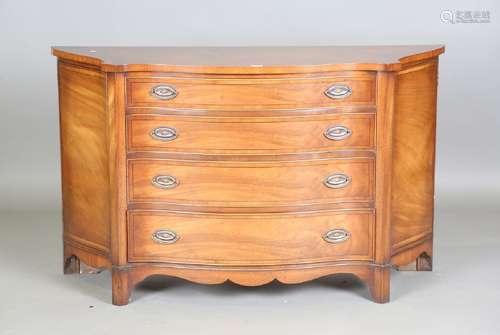 A modern George III style mahogany serpentine fronted chest ...