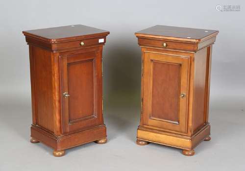 A pair of modern French wooden bedside cabinets by Vivance, ...