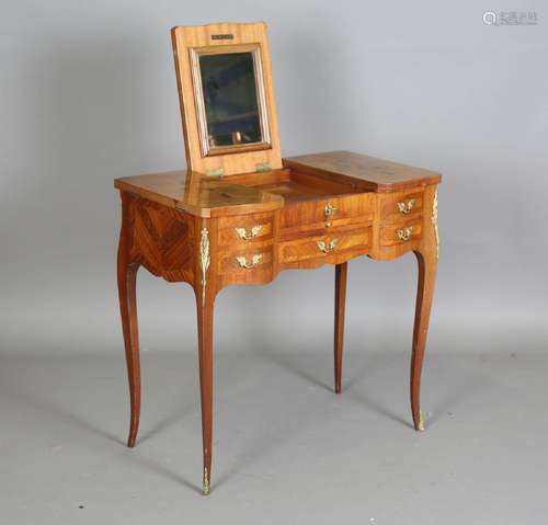 A 20th century French kingwood and foliate inlaid lady's dre...