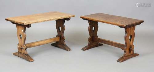 A near pair of mid-20th century oak occasional tables, heigh...