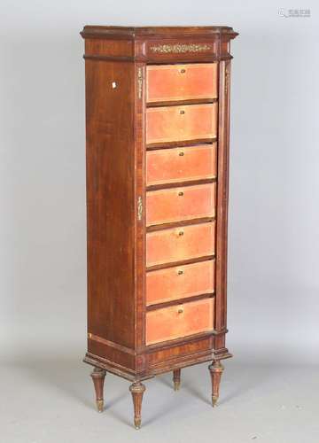 A late 19th century French walnut and gilt metal mounted Wel...