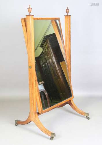 A good early 19th century mahogany cheval mirror of large pr...