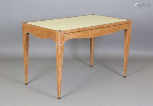 A modern oak side table by Julian Chichester, the top inset ...