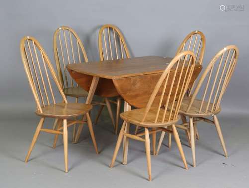 A set of six Ercol Windsor dining chairs, height 97cm, width...