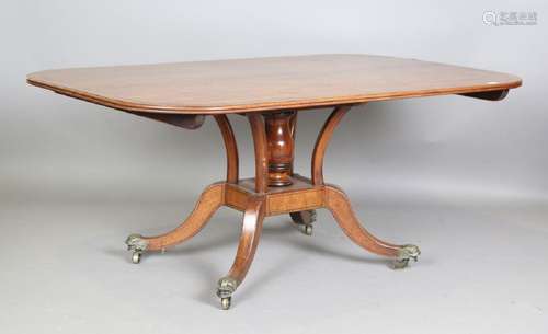 A George IV mahogany rectangular tip-top breakfast table, th...