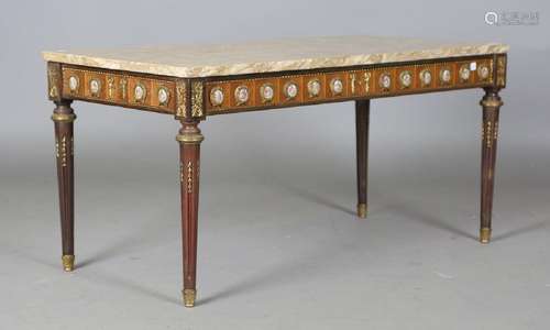 A mid-20th century Louis XVI style coffee table with reconst...