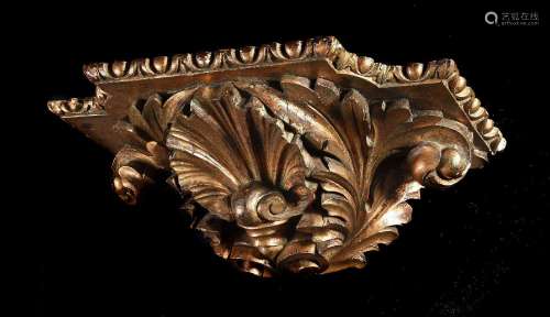 A GEORGE II CARVED GILTWOOD WALL BRACKET, CIRCA 1740