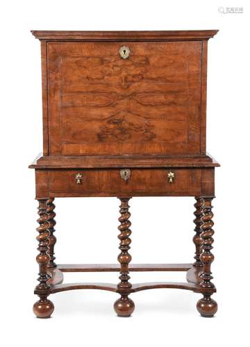 A WILLIAM & MARY WALNUT AND FIGURED WALNUT SCRIPTOR, CIR...