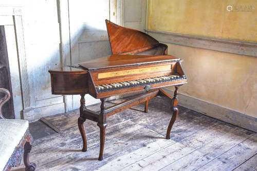 Y A GEORGE I WALNUT BENTSIDE SPINET, ATTRIBUTED TO THOMAS BA...