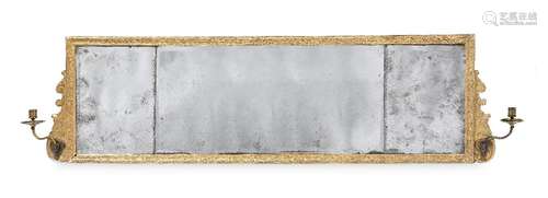 A GEORGE II GILT GESSO TRIPTYCH OVERMANTLE MIRROR, CIRCA 173...