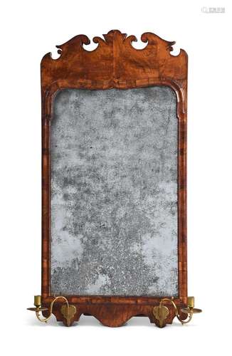 A GEORGE II WALNUT GIRANDOLE MIRROR, CIRCA 1730