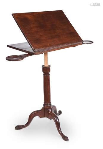 A GEORGE III MAHOGANY ADJUSTABLE READING STAND, CIRCA 1780