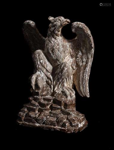 A LARGE CARVED AND PAINTED FIGURE OF AN EAGLE, IN THE MANNER...