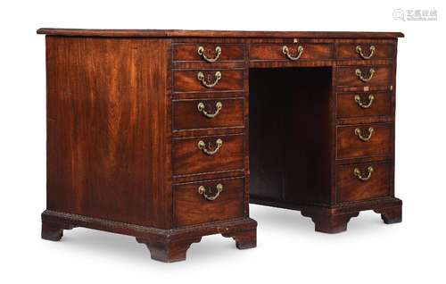 A GEORGE III MAHOGANY DESK, CIRCA 1780