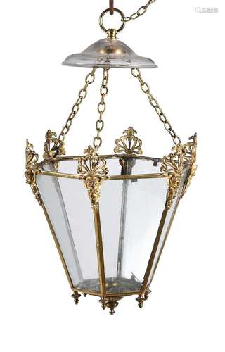 A REGENCY GILT BRONZE HALL LANTERN, EARLY 19TH CENTURY