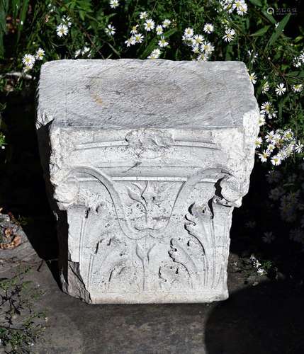 A CARVED ISTRIAN STONE CAPITAL, 17TH/18TH CENTURY