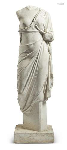 A PLASTER TORSO OF A MAIDEN, IN THE CLASSICAL MANNER, MODERN