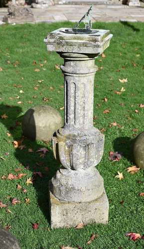 A CARVED PORTLAND STONE SUNDIAL, 19TH CENTURY