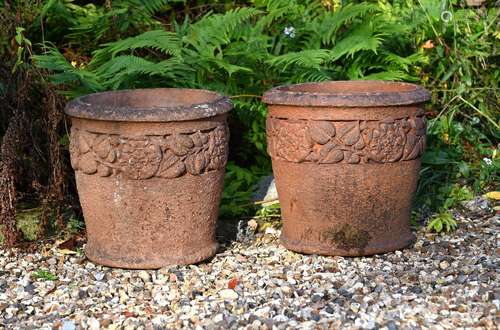 A PAIR OF LIBERTY & CO TERRACOTTA PLANTERS, PROBABLY COM...