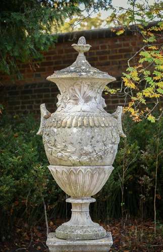 A LARGE COMPOSITION STONE VASE CENTREPIECE, IN NEOCLASSICAL ...