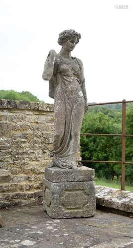 A STONE COMPOSITION MODEL OF A CLASSICAL MAIDEN IN THE MANNE...