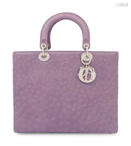 Christian Dior Purple Ostrich Medium Lady Dior Bag, 2011