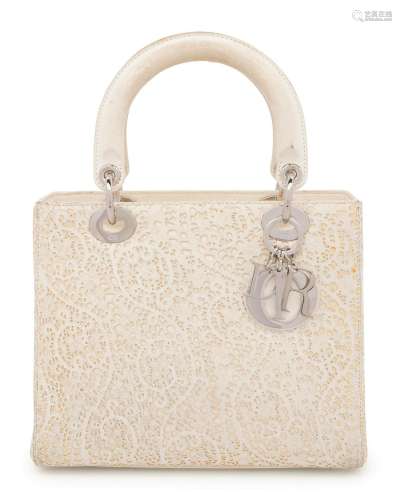 Christian Dior Limited Edition Laser Cut Leather Small Lady ...