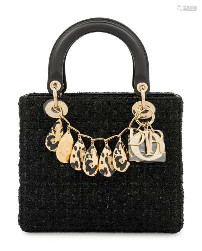 Christian Dior Black Tweed Small Lady Dior Bag, 2012