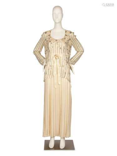 Christian Dior Beaded and Sequined Silk Jacket and Dress, 19...